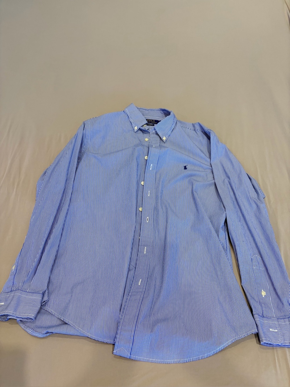 Polo Ralph Lauren Classic Fit Dress Shirt – Blue/White Stripe – Size L (16½)